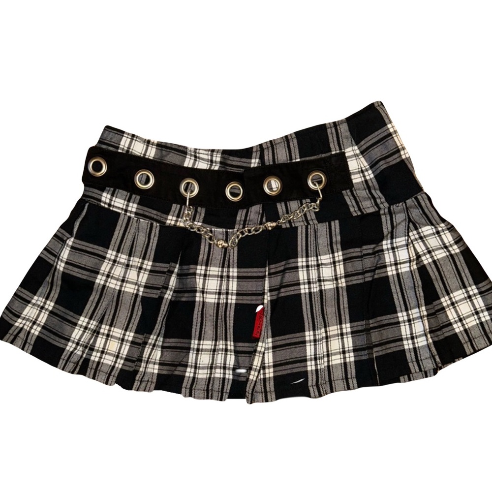 Tripp NYC black & white plaid pleated skirt Small S m Medium goth punk grunge